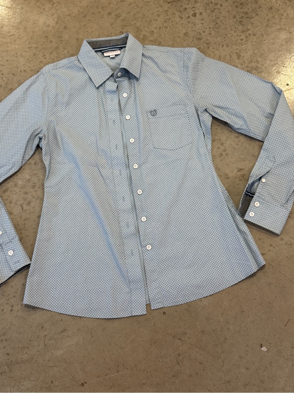 Light Blue Micro-Pattern Dress Shirt